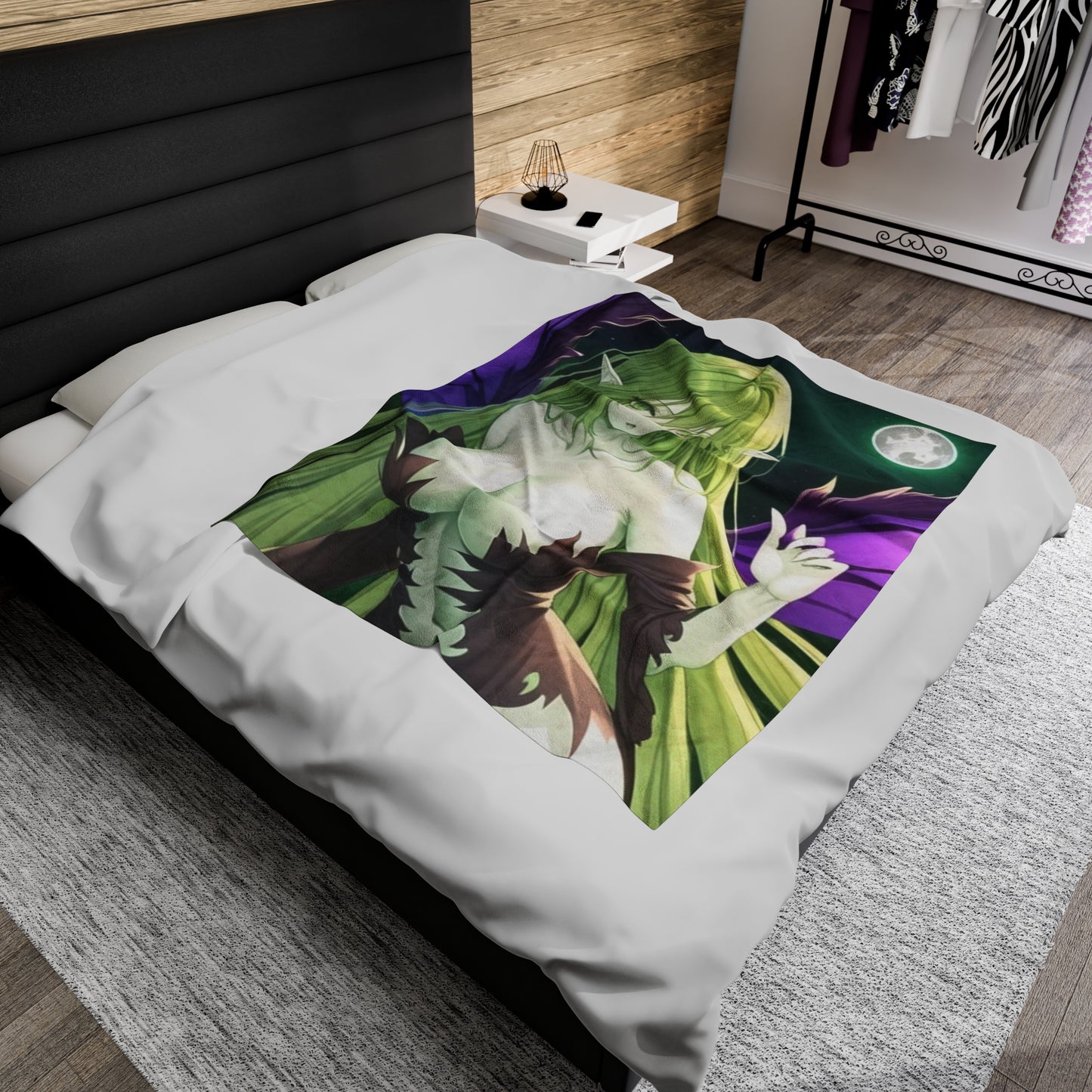 Anime Forest Fairy, Plush Blanket