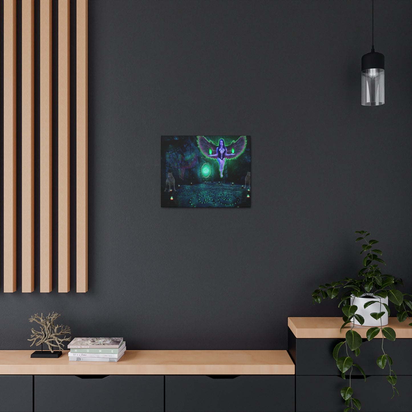 Dark Fairy Magic, Fantasy Art, Fae Goddess, Canvas Art, Wall Decor, Unique Gifts, Original Art