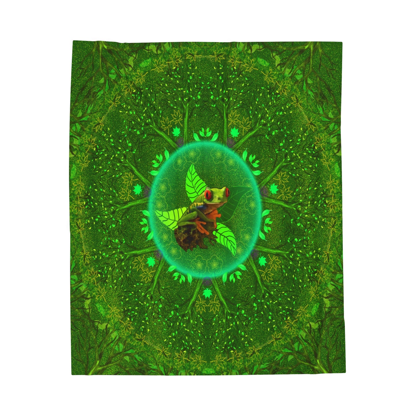 Frog Medicine Mandala Velveteen Plush Blanket