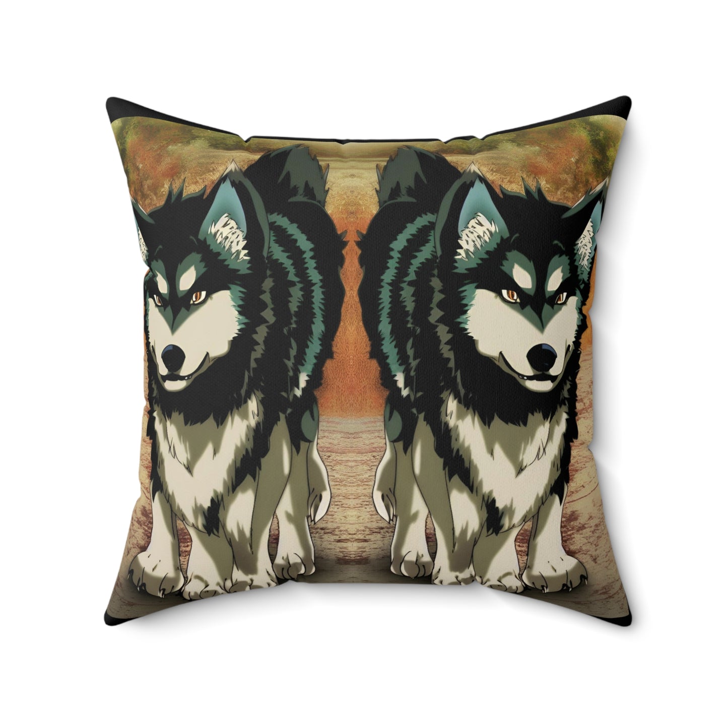 Anime Alaskan Malamute, Spun Polyester Square Pillow