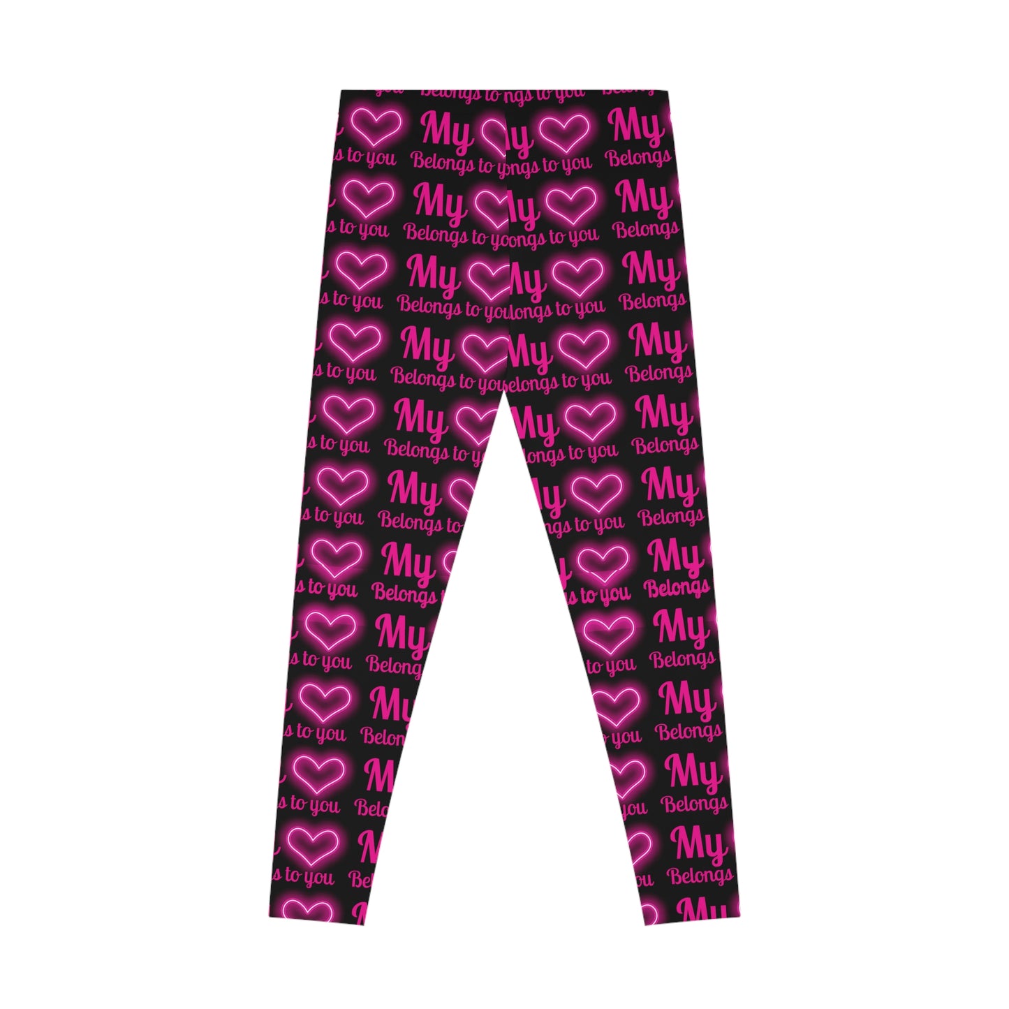 My Heart Belongs To You, Stretchy Leggings, Valentines Day Gift, Gift For Her, Black Leggings