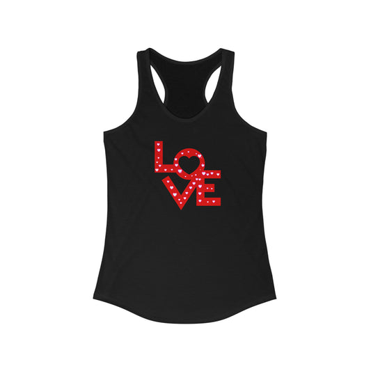 Love 2, Women's Ideal Racerback Tank, Valentines Day Gift, Gift For Her