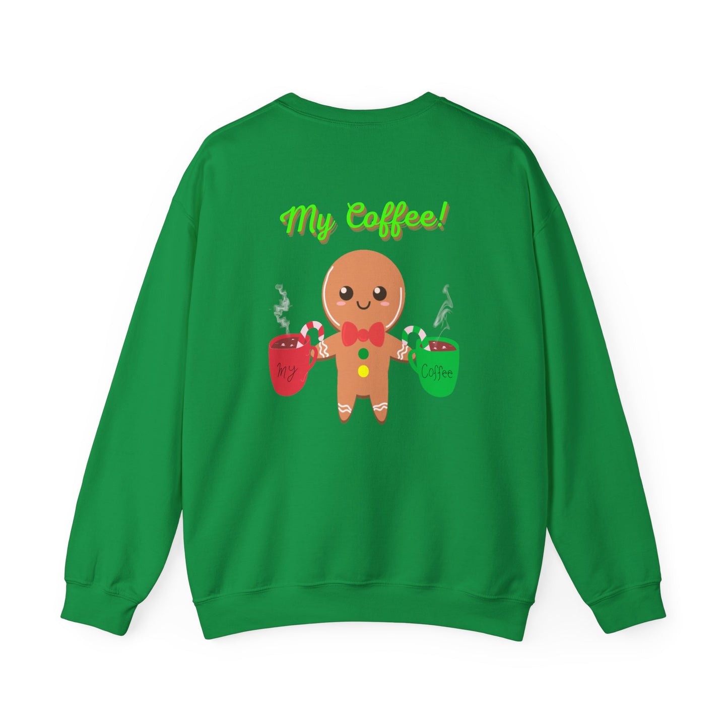 My Coffee Christmas Crewneck Sweatshirt, Gingerbread Man, Mens Gift, Womens Gift, Coffee Lover Shirt