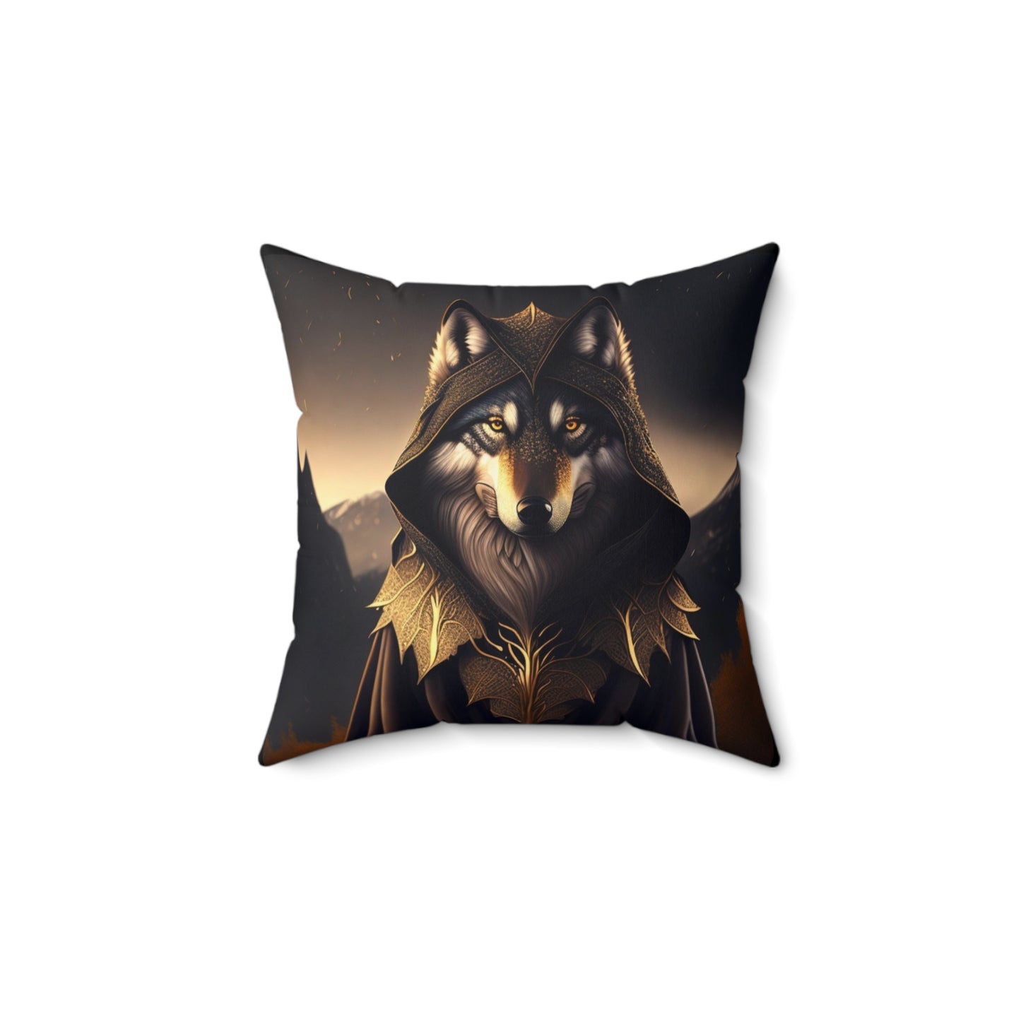 The Wolf Mage, Spun Polyester Square Pillow