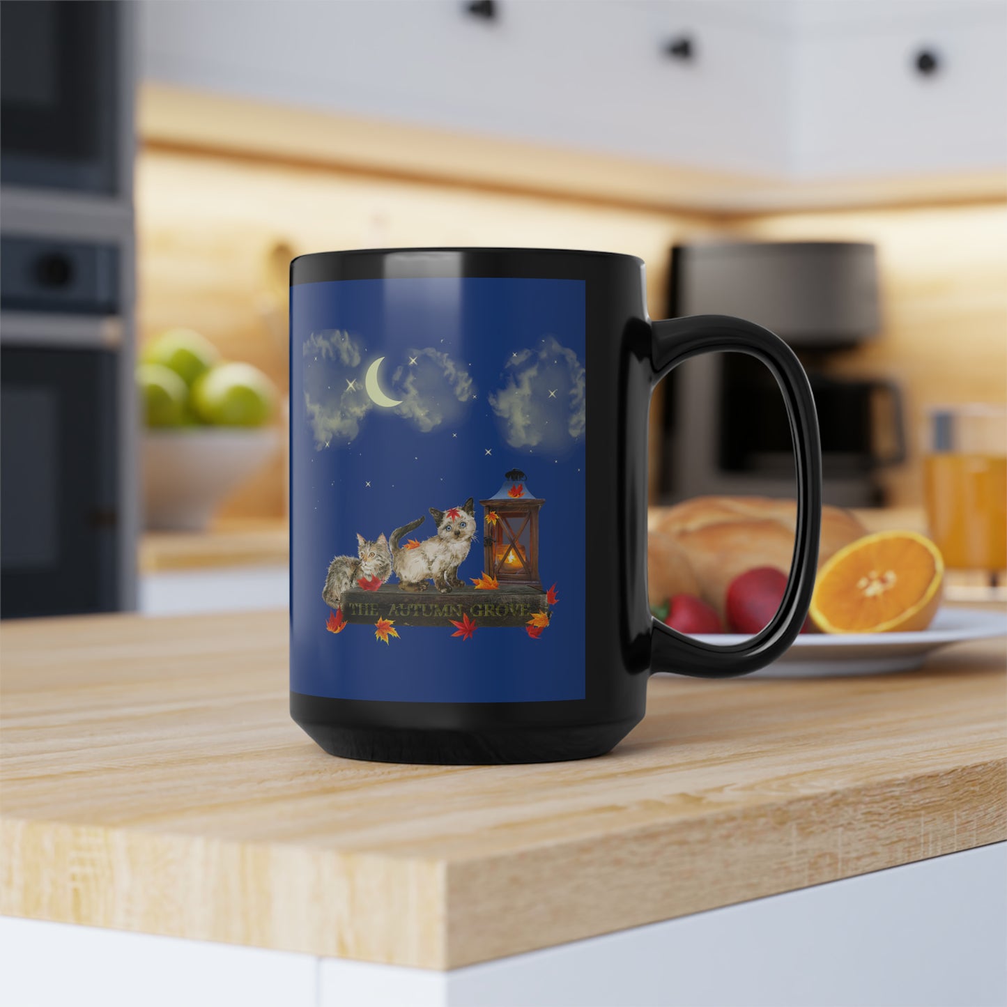 Autumn kittens Black Mug, 15oz