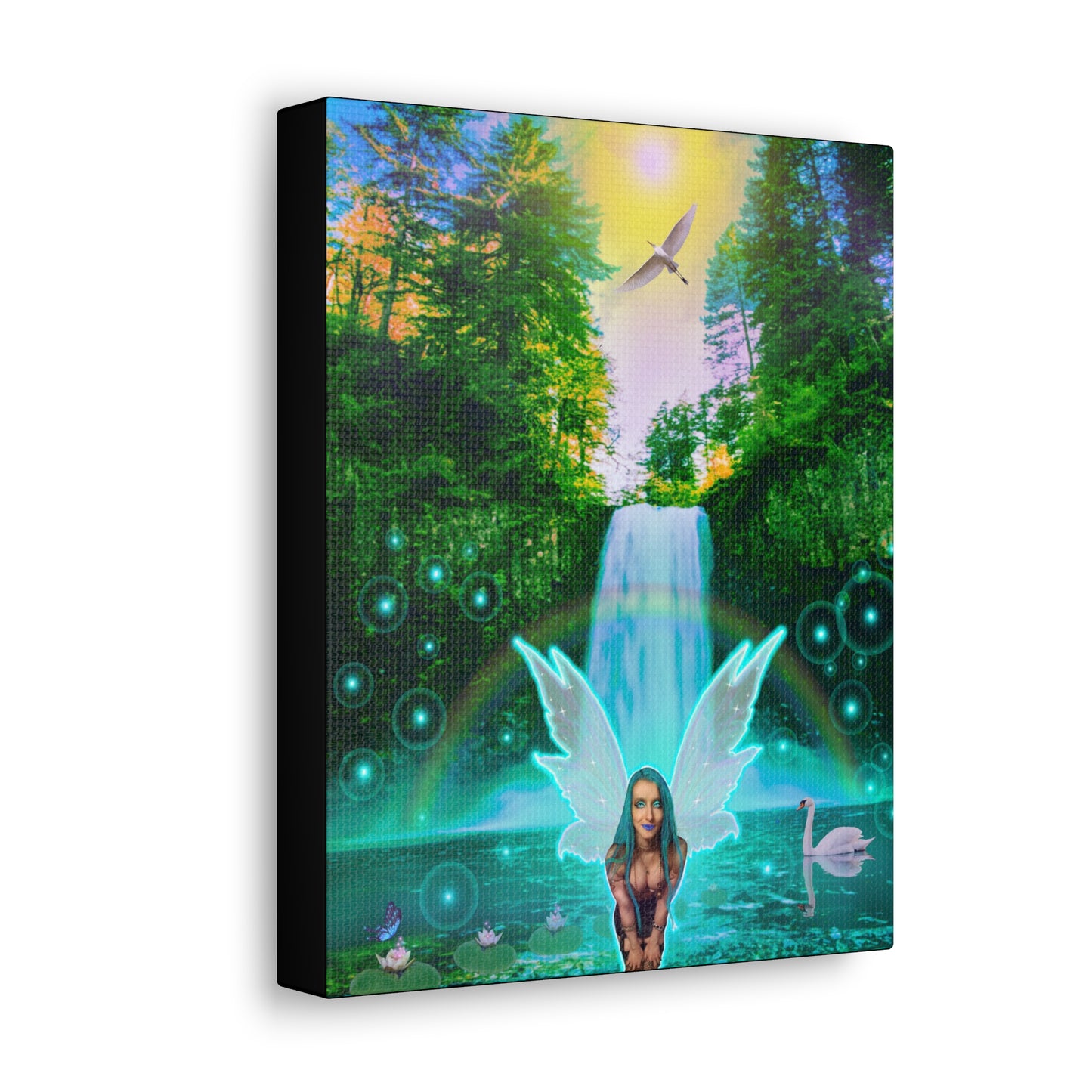 Mystic Water Fairy,  Canvas print, Wall Decor, Fantasy Art, Unique Gift, Original Art