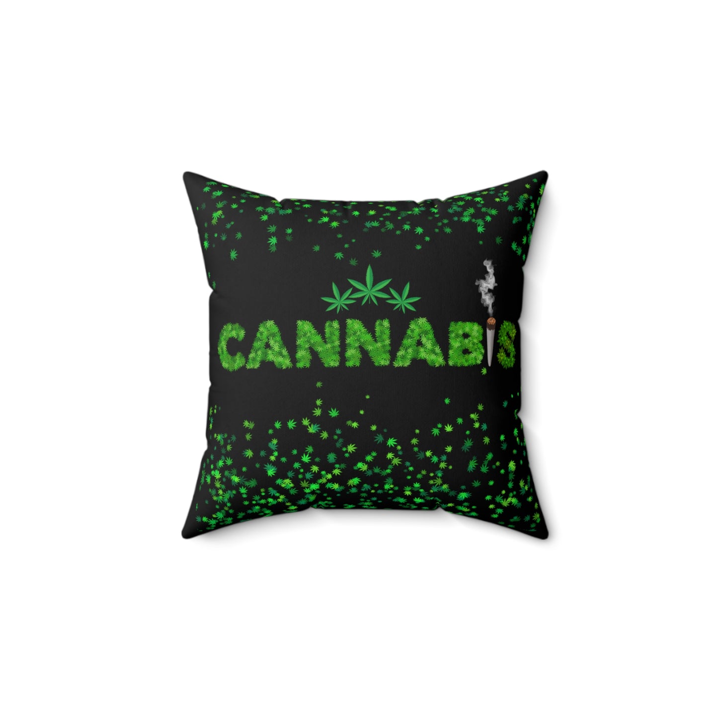 Cannabis Leaves, 420 Themed, Spun Polyester Square Pillow