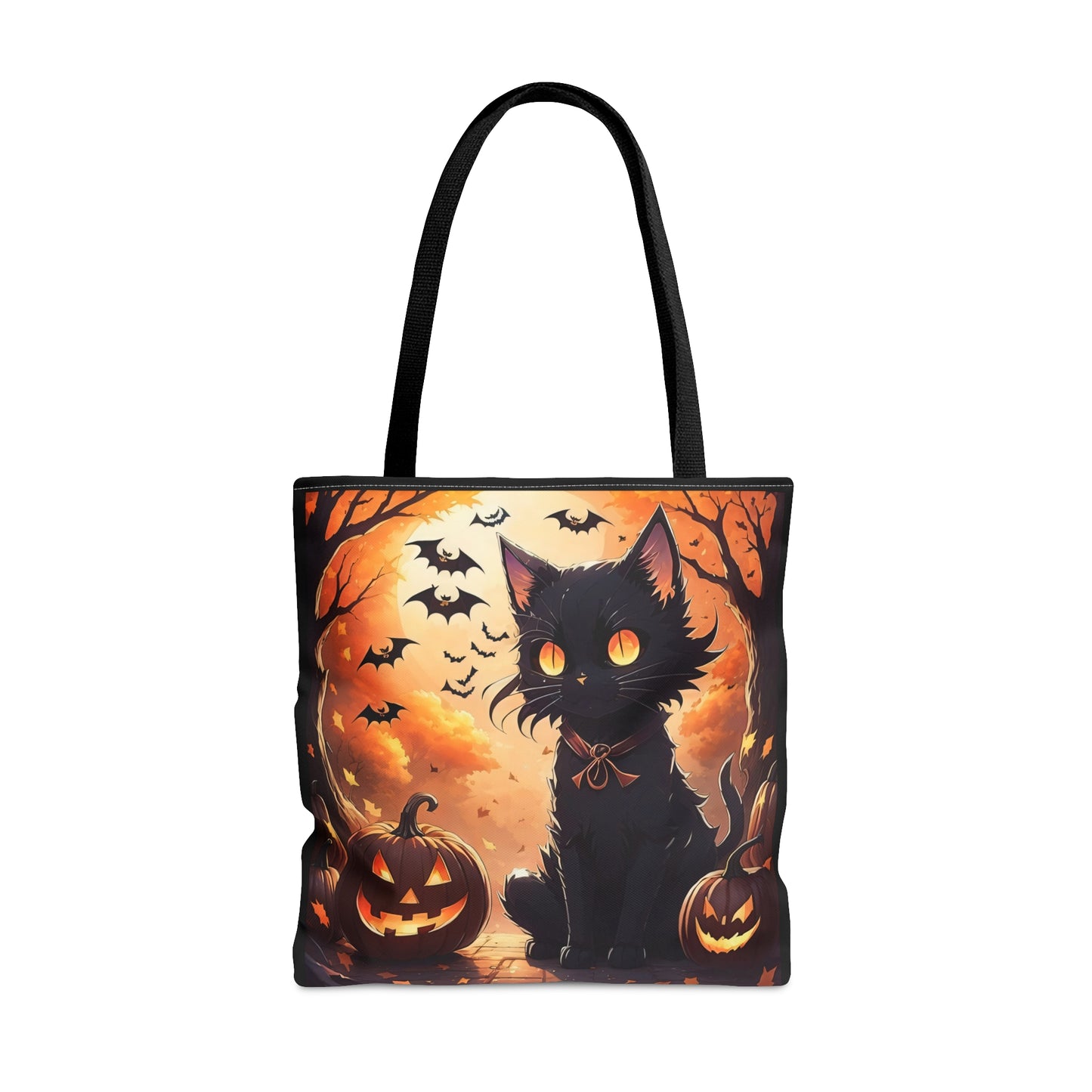 Cute Anime Black Cat Halloween Candy Tote Bag