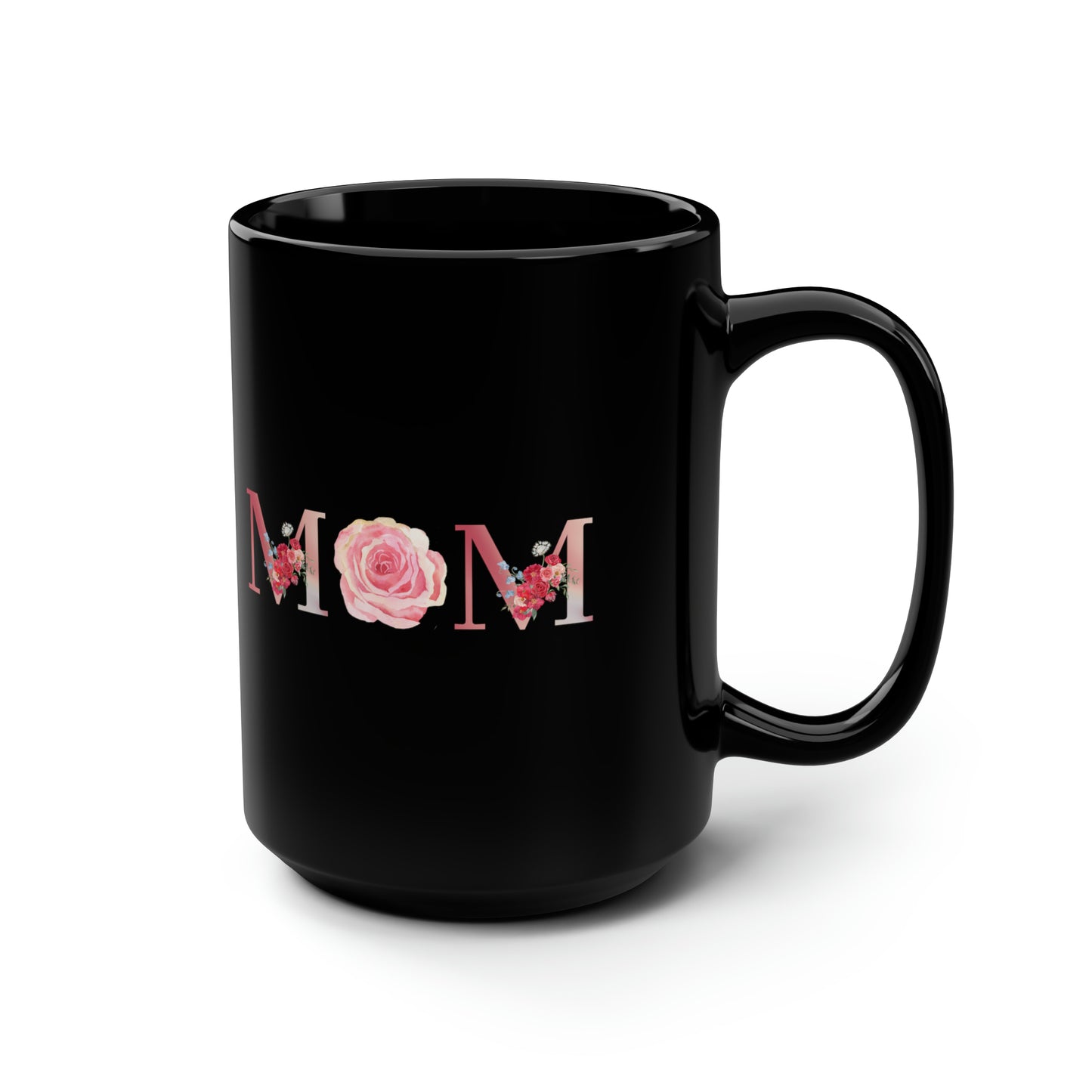 MOM, Black Mug, 15oz