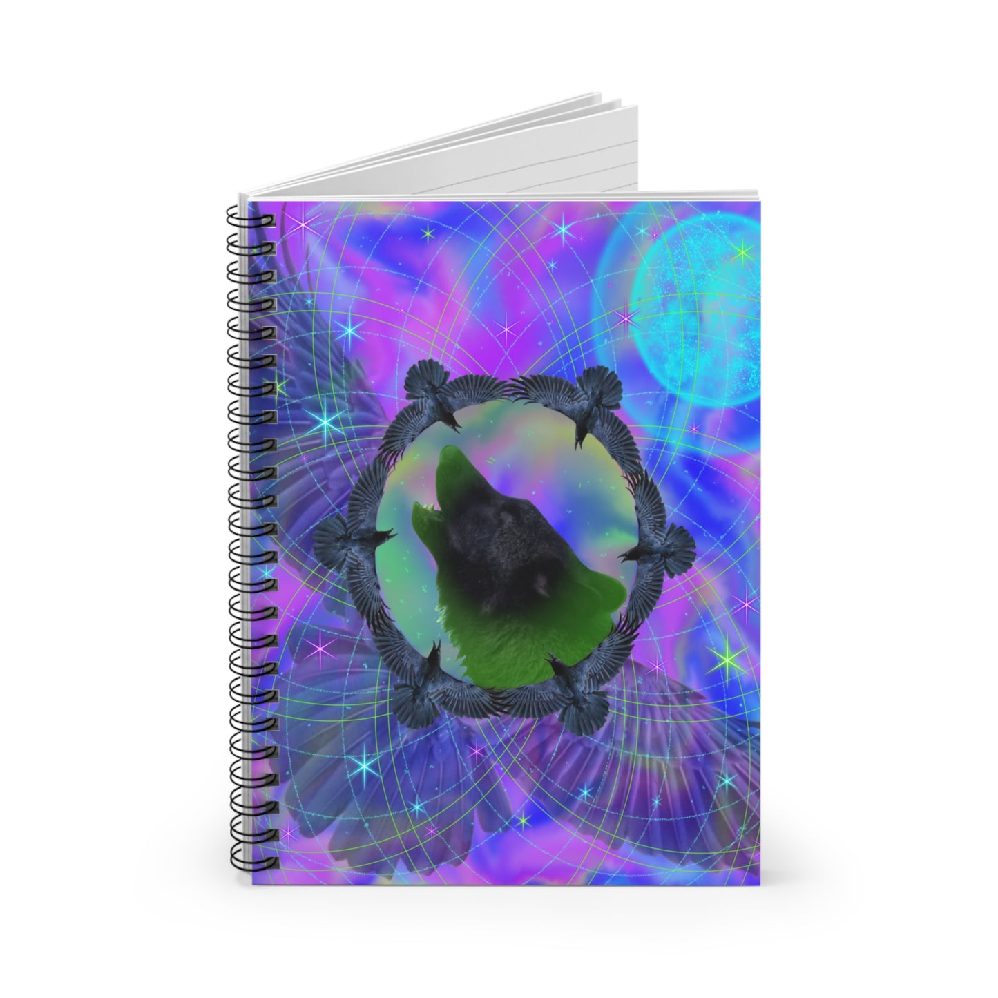 Wolf Medicine Mandala Spiral Notebook - Ruled Line