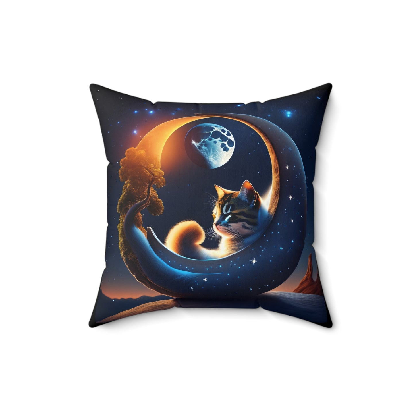 Sweet Dreams Kitty, Spun Polyester Square Pillow