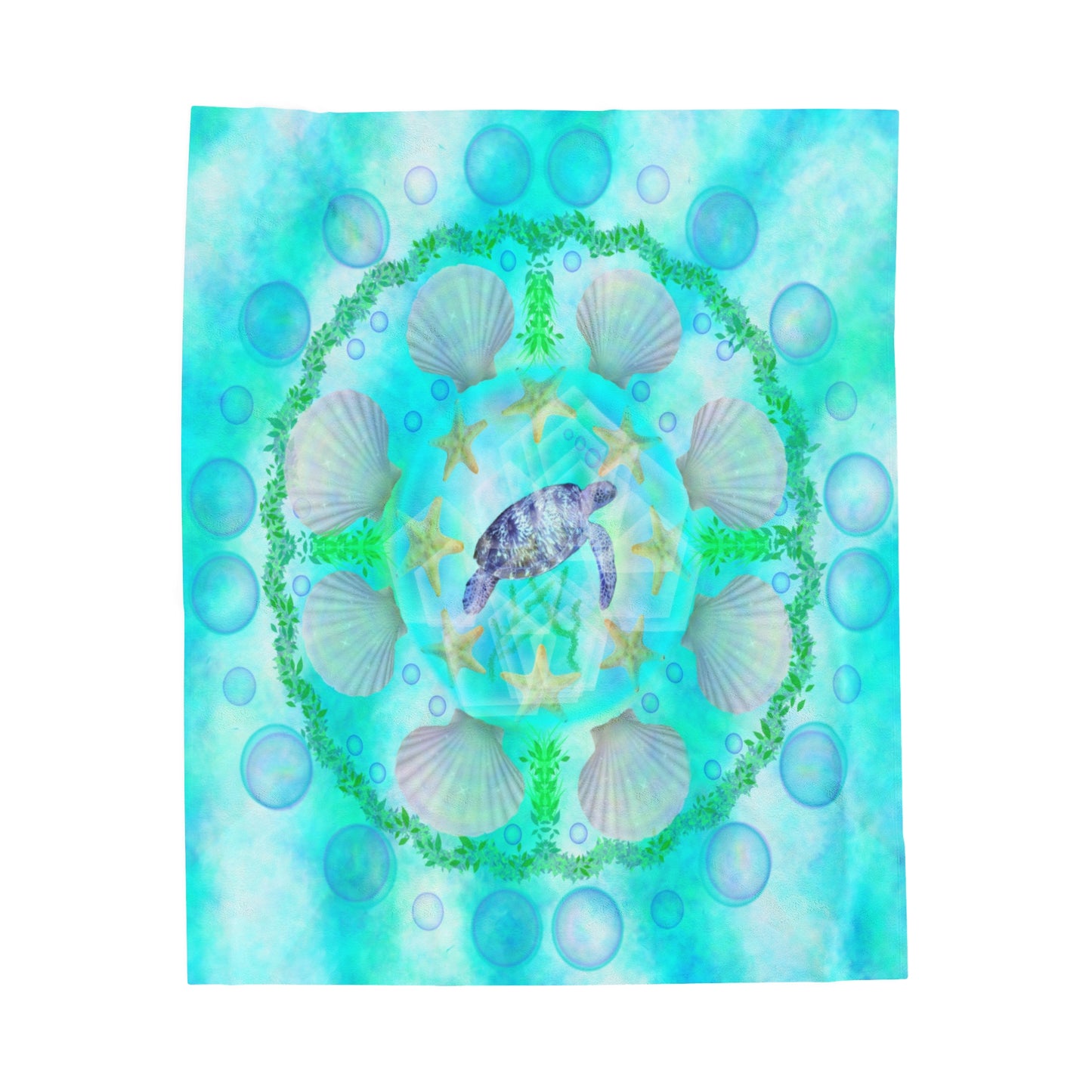 Turtle Medicine Mandala Velveteen Plush Blanket