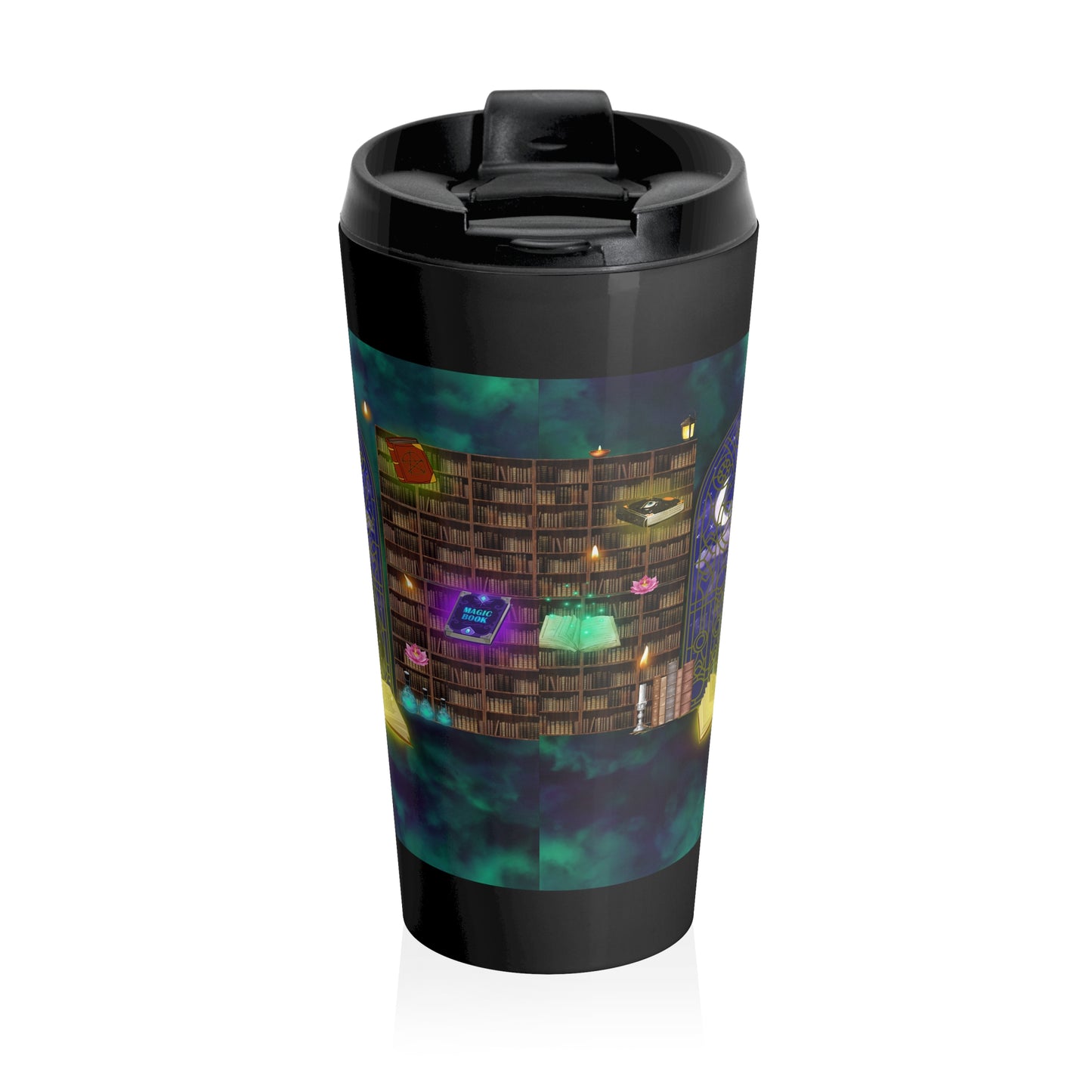 Mystic Cat Halloween Travel Mug with Insert