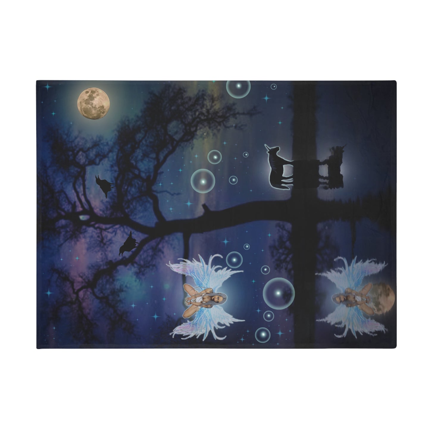 Mystic Moon Fairy Plush Fleece Blanket