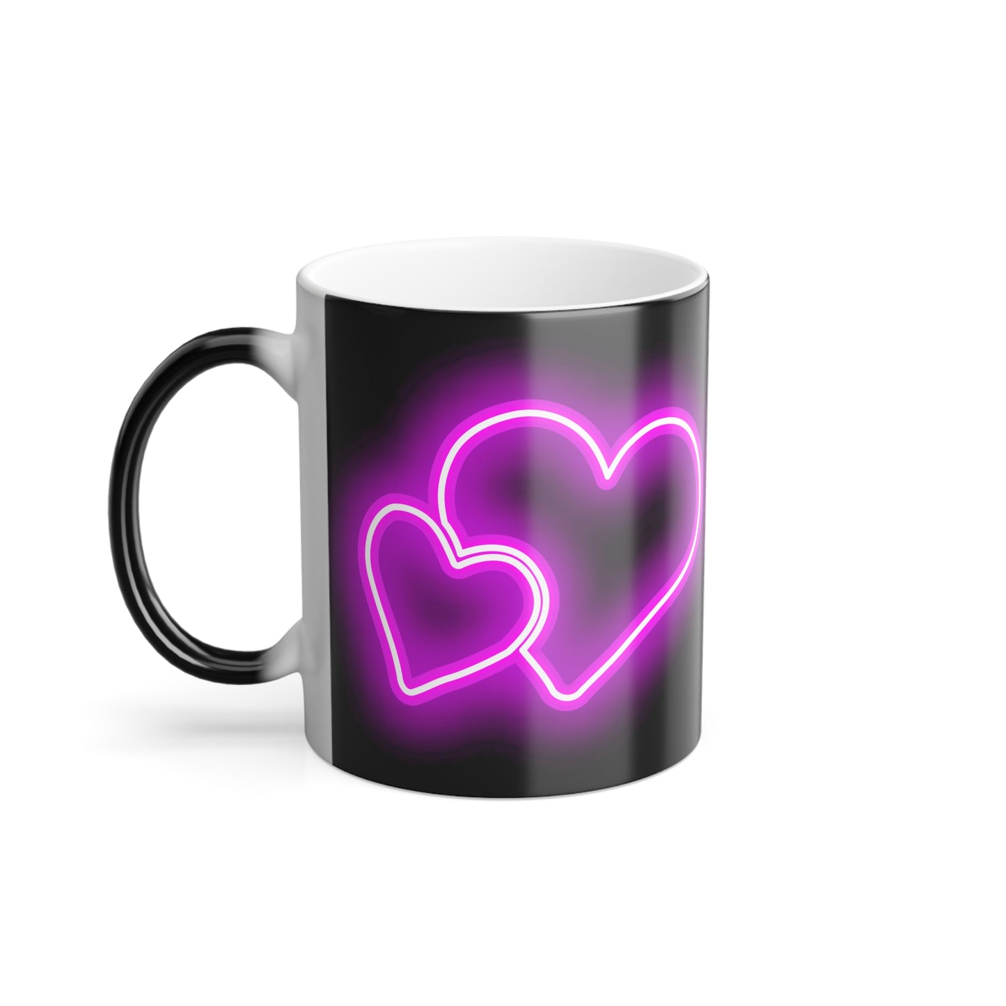 Glowing Heart, Color Morphing Mug, 11oz, Valentines Day Gift, Gift For Her, Gift For Him