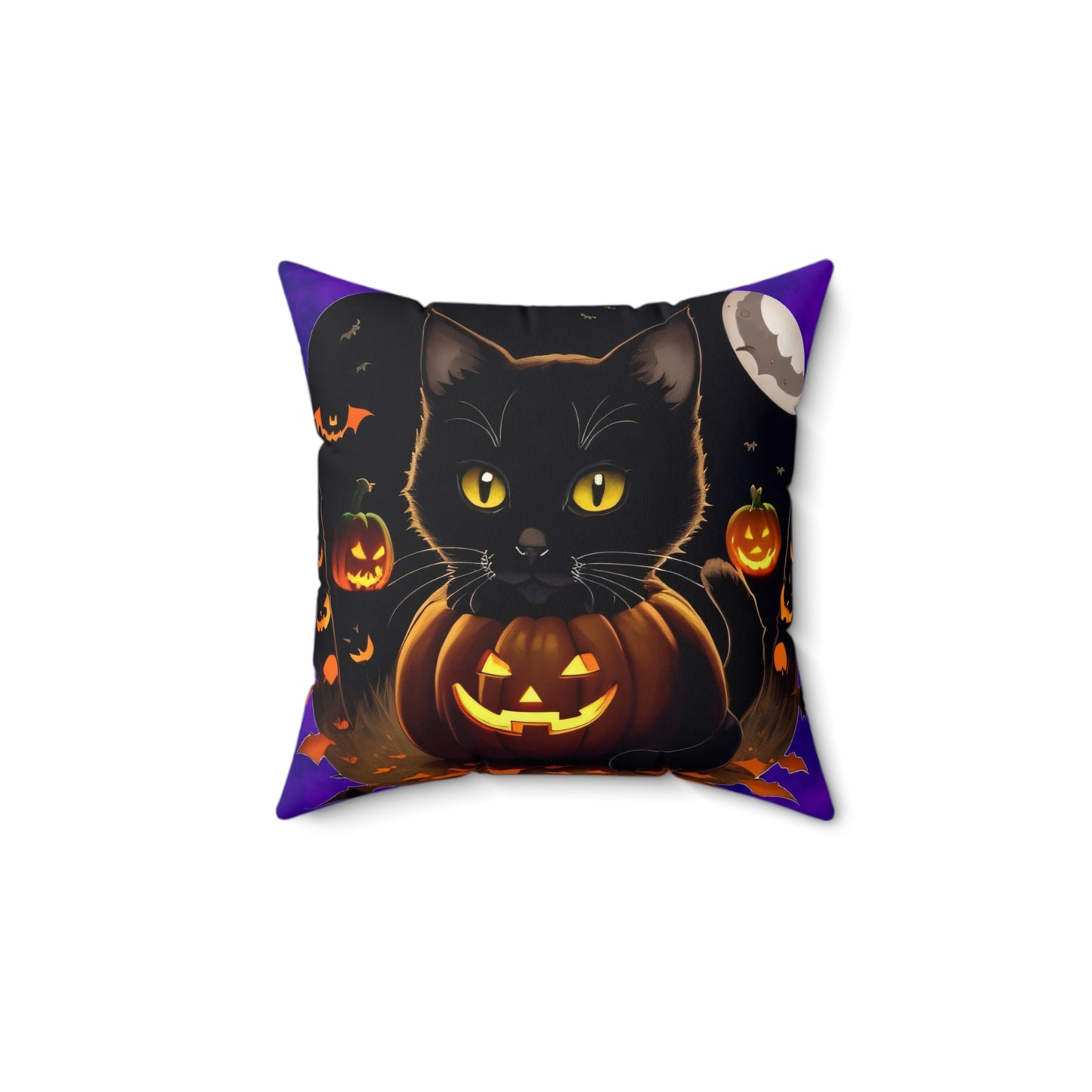 Halloween Night Spun Polyester Square Pillow