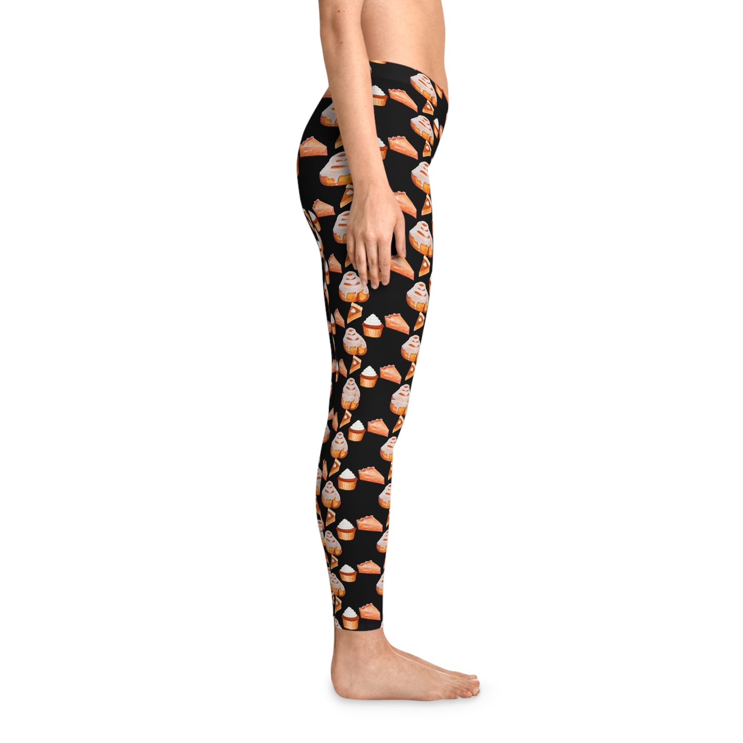 Autumn Sweets Stretchy Fall Leggings Black