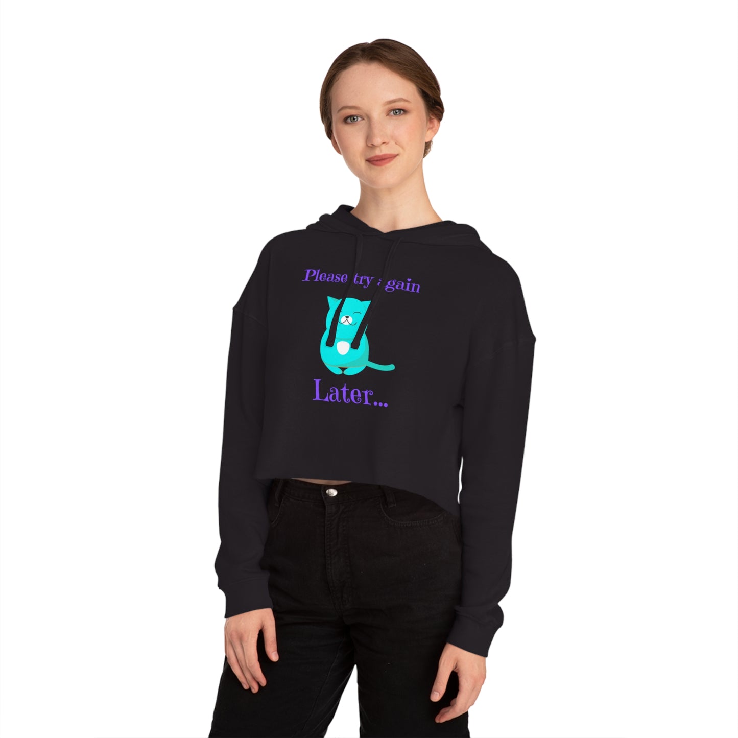 Eat Me Christmas Womens Cropped Hooded Sweatshirt