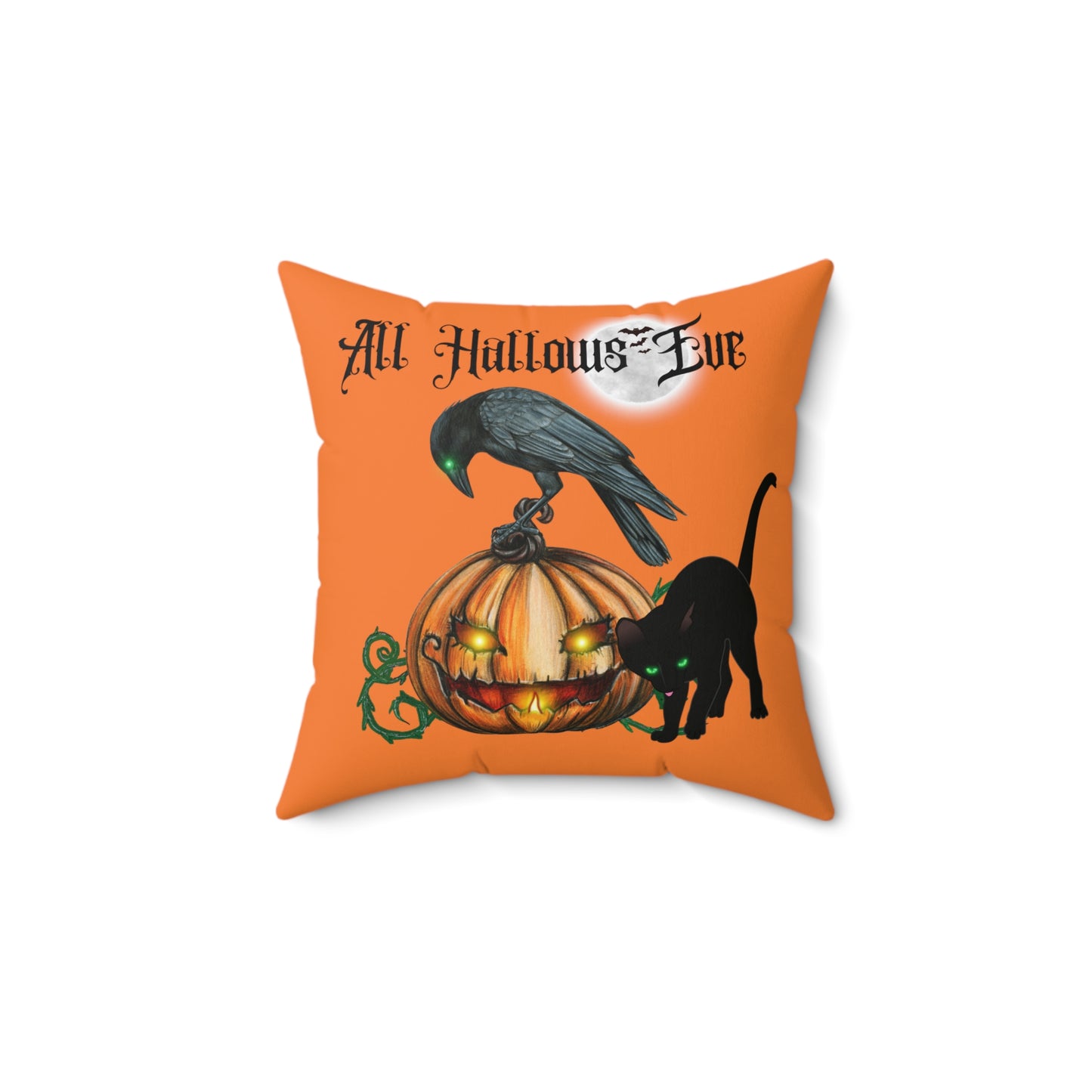 Halloween Pillow All Hallows Eve Spun Polyester Square Pillow