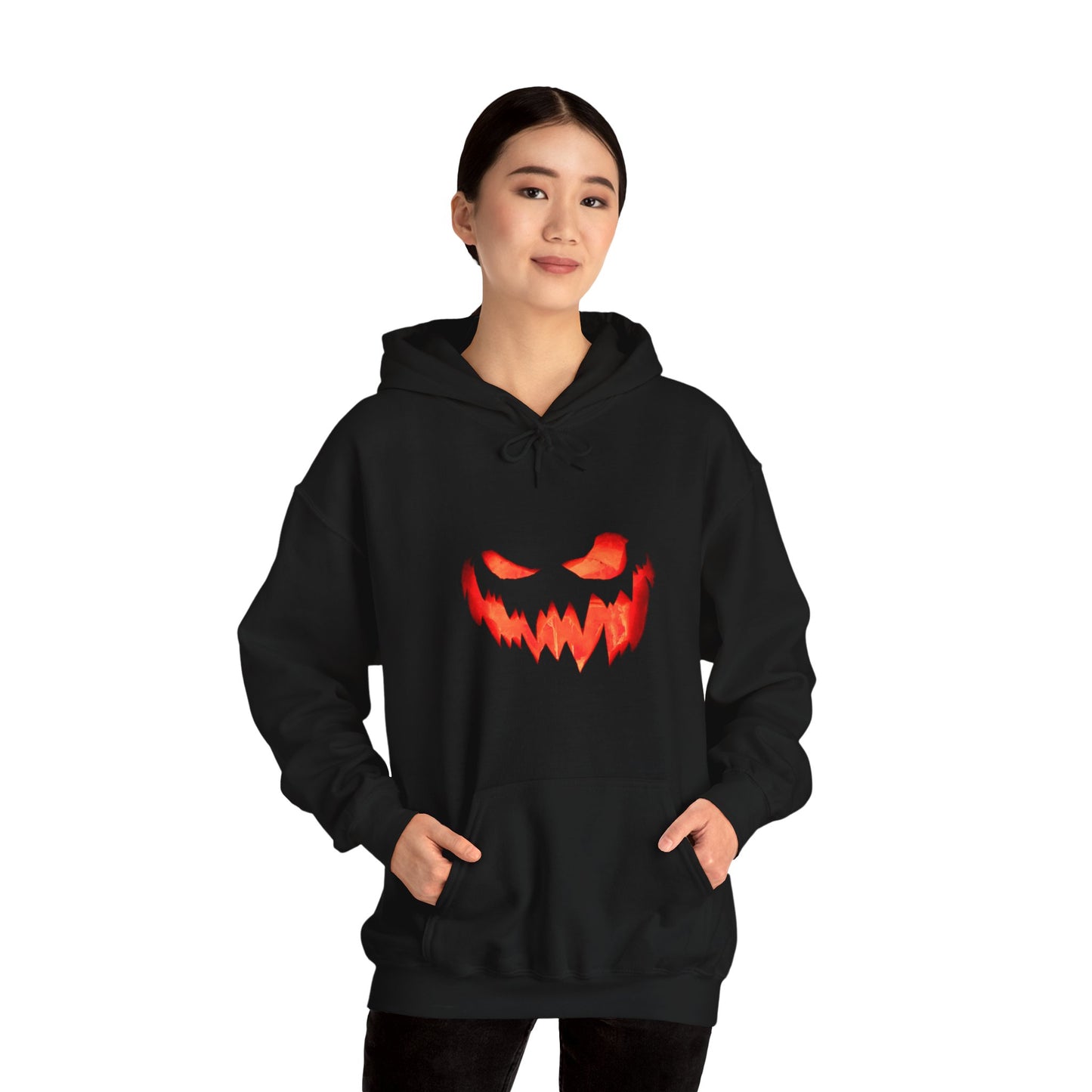 Unisex Heavy Blend Spooky Pumpkin Hooded Halloween Sweatshirt