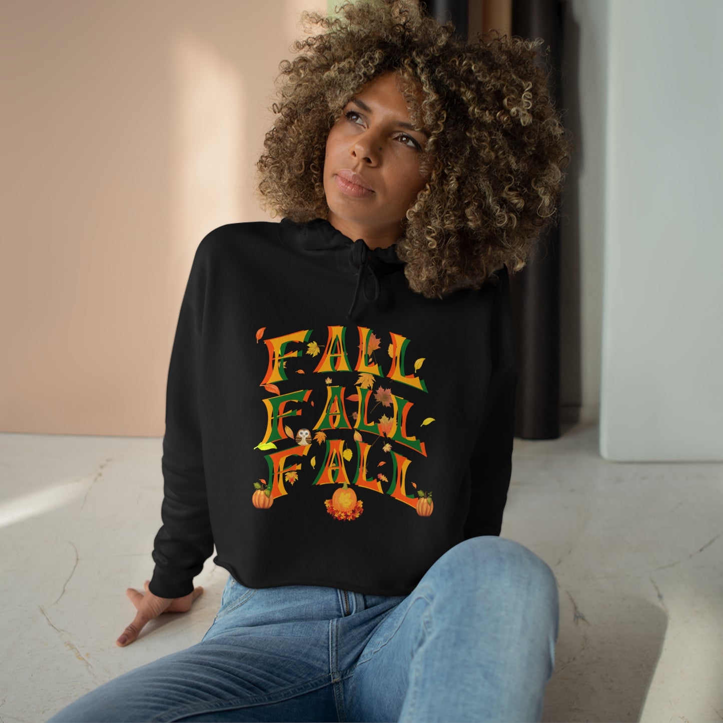 Fall Fall Fall Women's Crop Hoodie 2