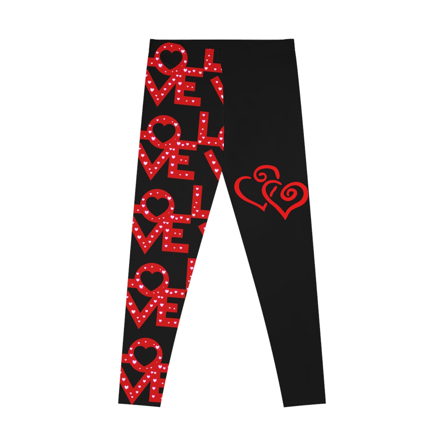 Love, Stretchy Leggings, Valentines Day Gift, Gift For Her, Black Leggings