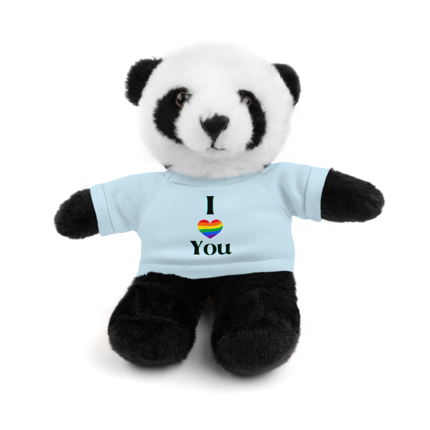 I Heart You Kids Cute Stuffed Animals with Tee; Panda, Sheep, Bunny, Lion, Jaguar, Teddy Bear