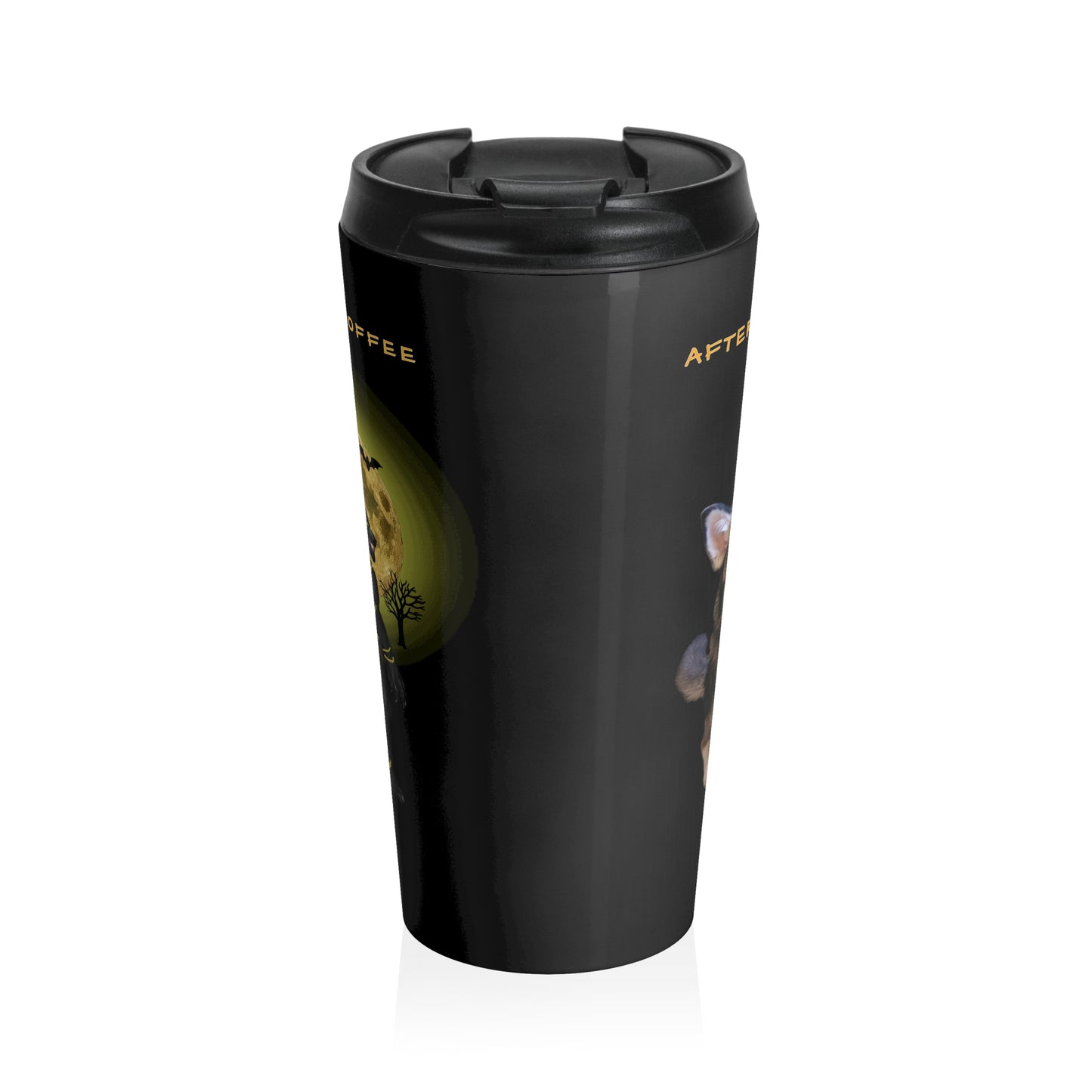 Stainless Steel "Before Coffee" "After Coffee" Halloween Travel Mug with Insert