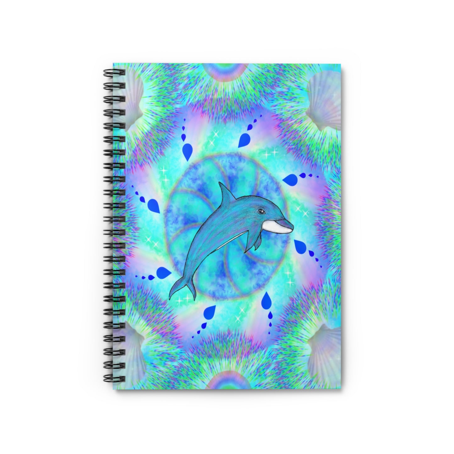 Mystic Dolphin Mandala Spiral Notebook - Ruled Line