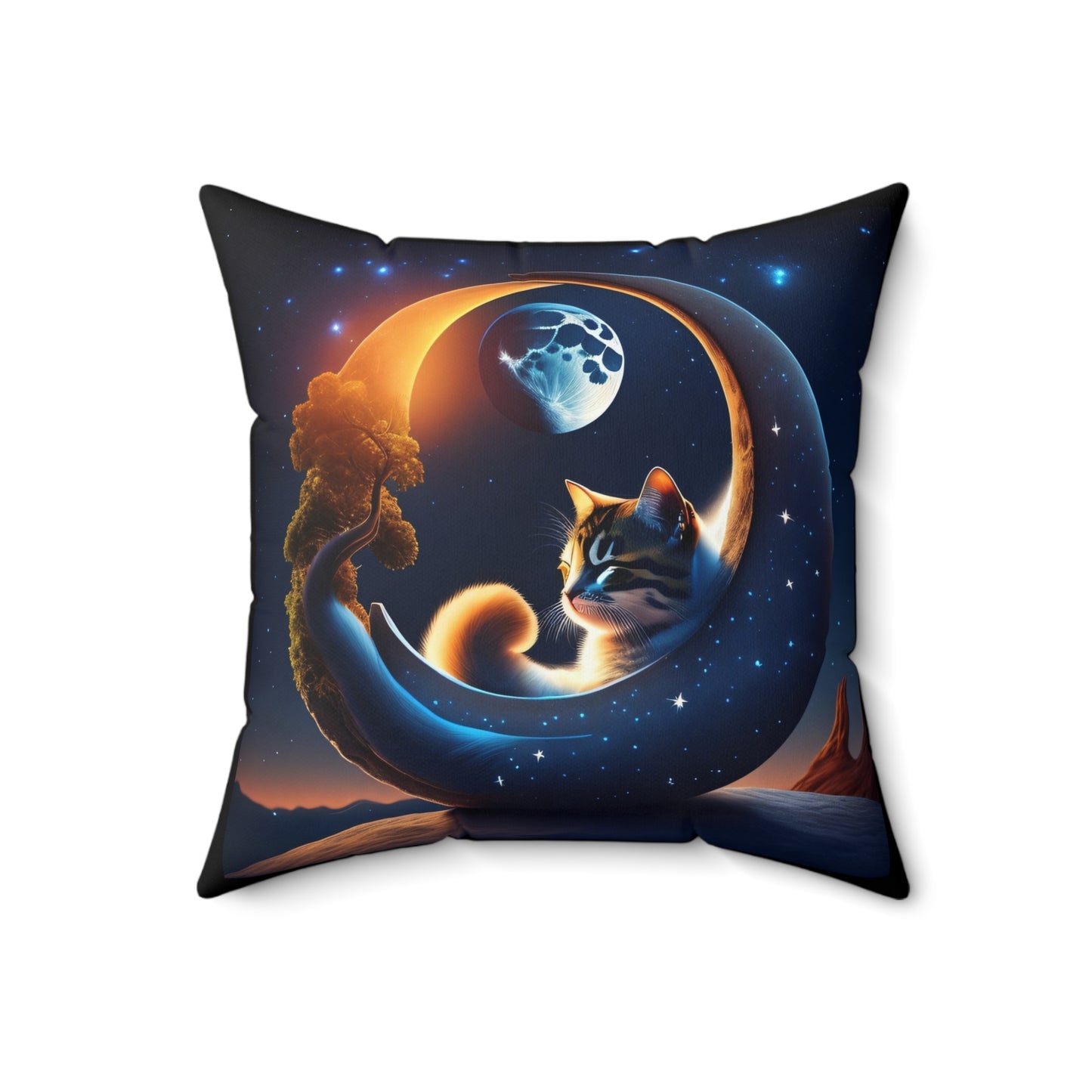 Sweet Dreams Kitty, Spun Polyester Square Pillow