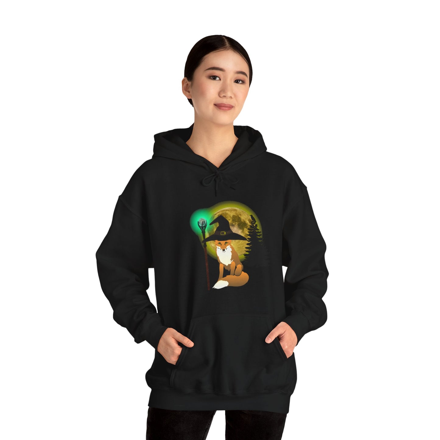 Unisex Heavy Blend™Trickster Fox Mage Hooded  Halloween Sweatshirt