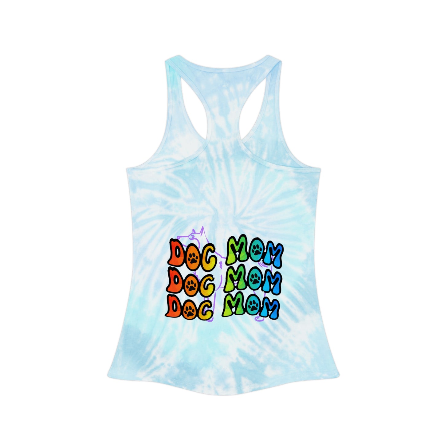 Dog Mom Tie Dye Racerback Tank Top