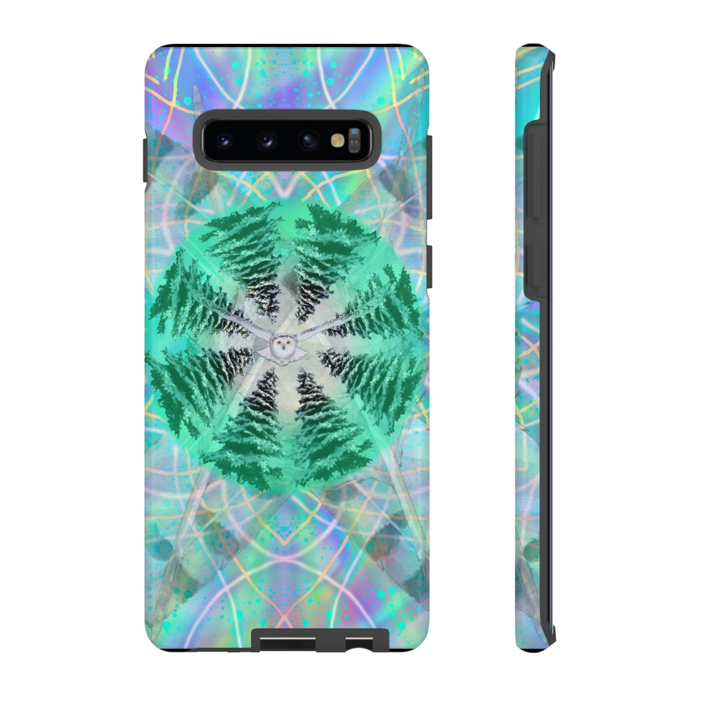 Mystic Pines Snowy Owl Protective Phone Case, Samsung, iPhone, Pixel, all sizes