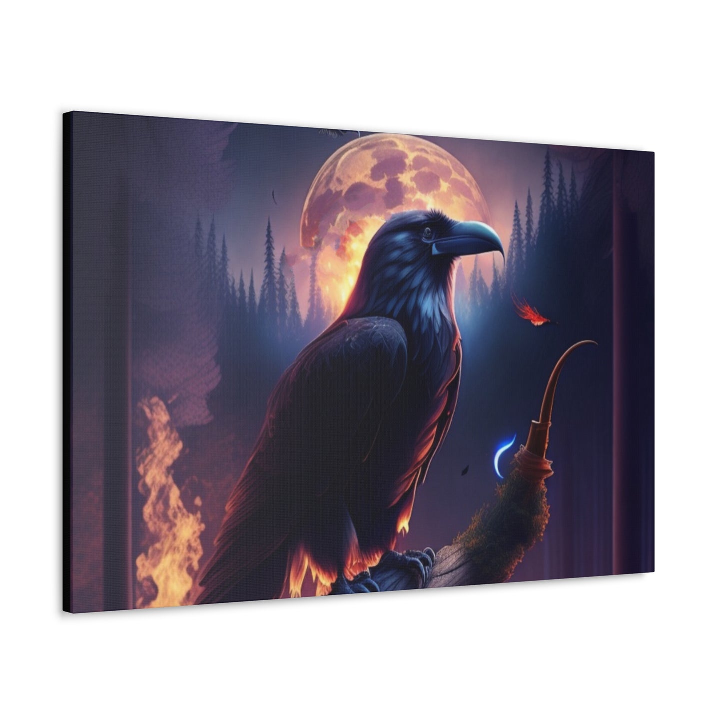 Raven Guide, Canvas Art, Canvas Print, Wall Decor, Original Art, Unique Gifts