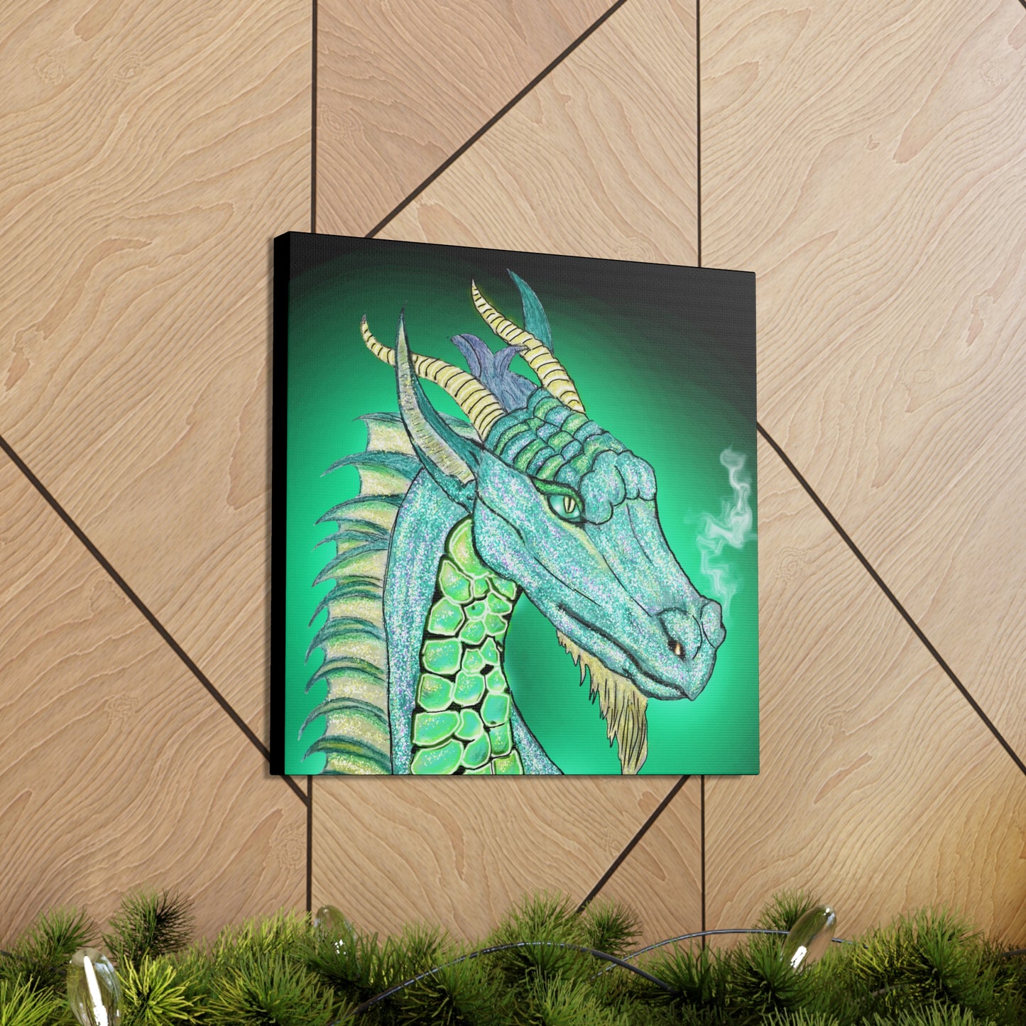 Mystic Dragon, Fantasy Art, Canvas Art, Dragon Lover Gift, Unique Gifts, Original Art