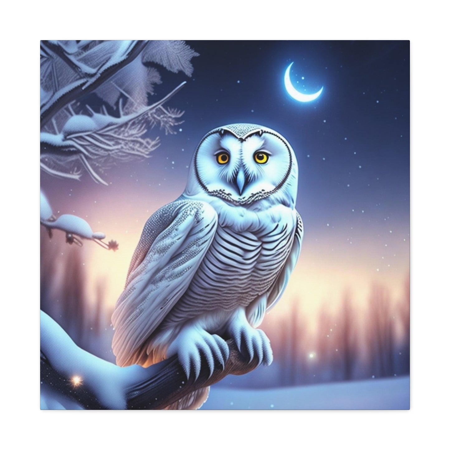 Dreamy Snowy Owl , Canvas Art, Canvas Print, Wall Decor, Original Art, Unique Gifts