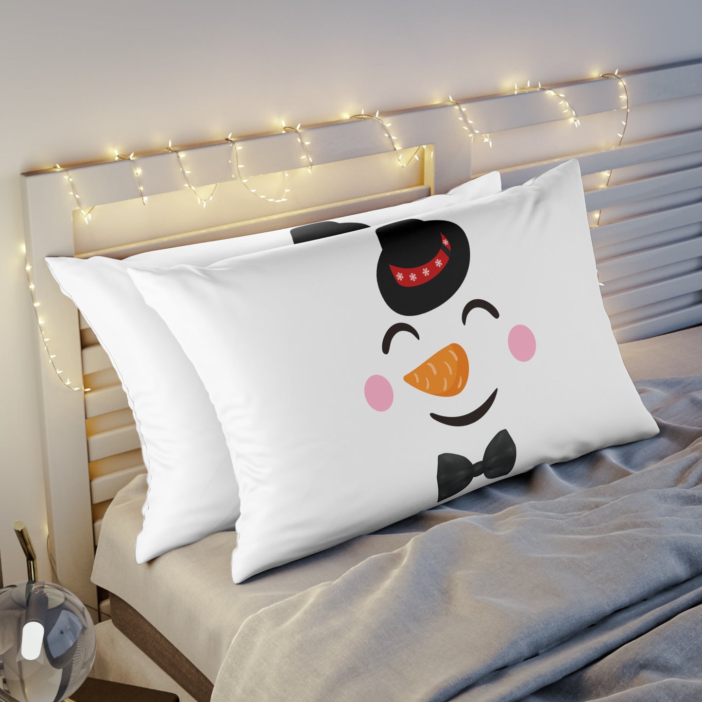 "His" snowman face Pillow case.