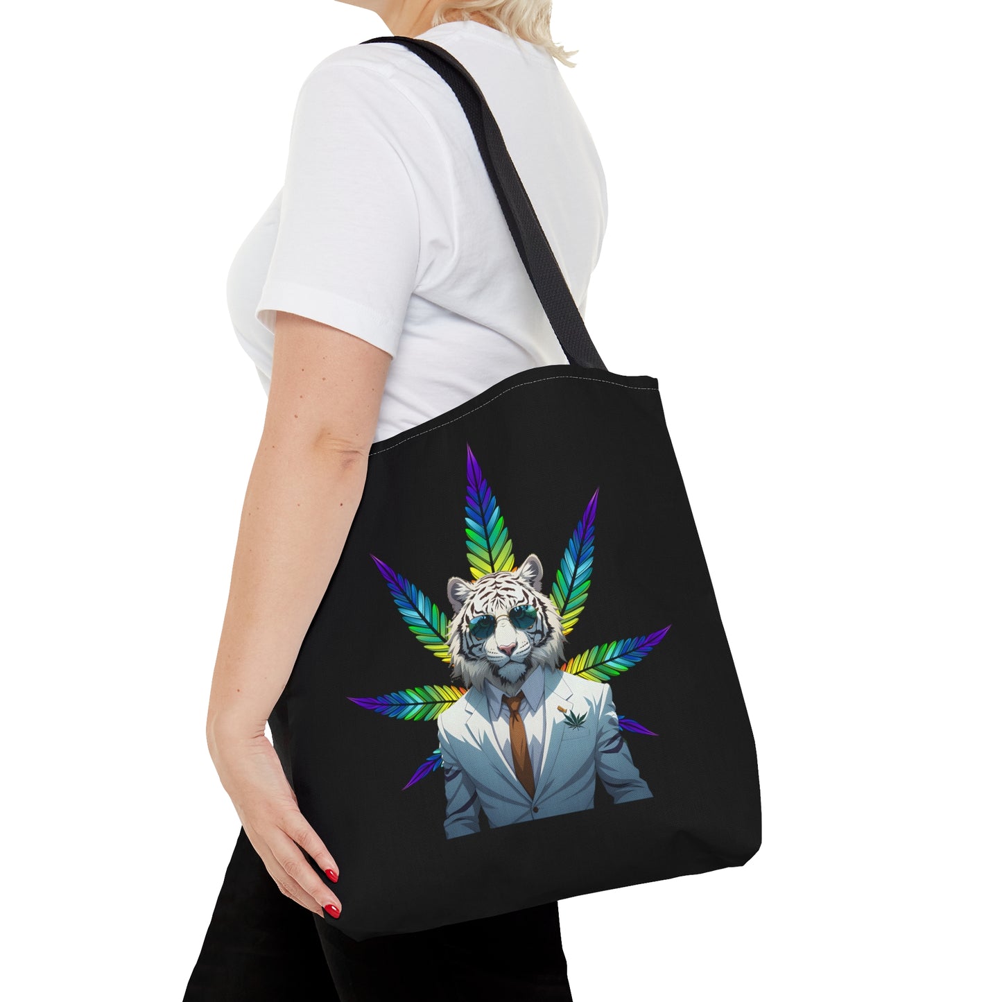 White Tiger 420 Themed, Tote Bag