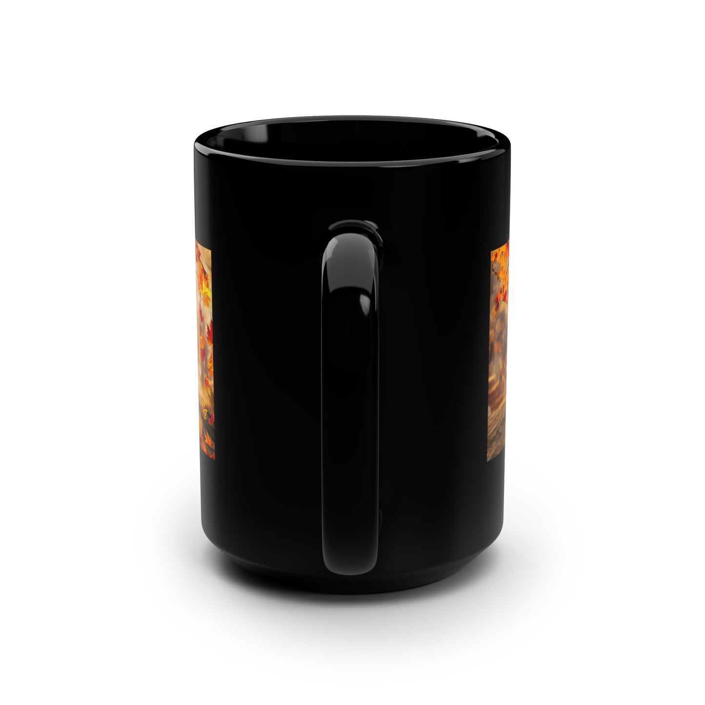 Cute kitten Fall Black Mug, 15oz