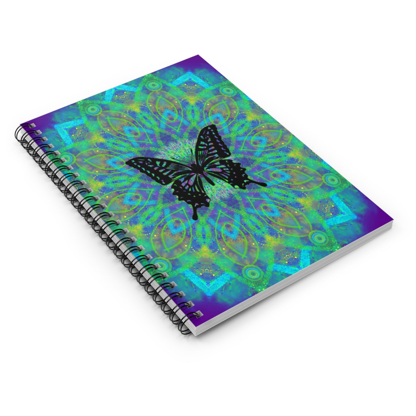 Mystic Butterfly Mandala Spiral Notebook - Ruled Line