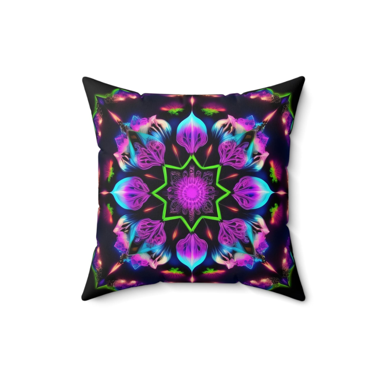 Psychedelic Mandala, Spun Polyester Square Pillow