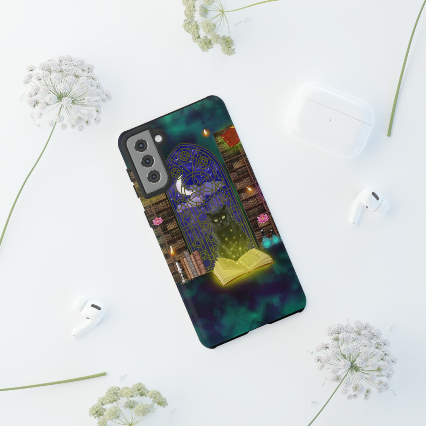 Mystic Cat Protective Phone Case, Samsung, iPhone, Pixel, all sizes