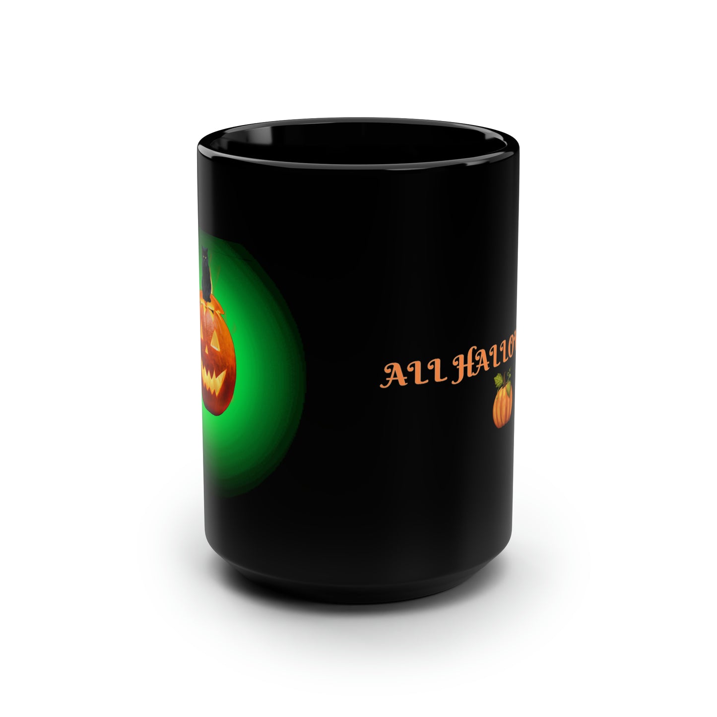 Black Halloween Mug  Black Cat 15oz