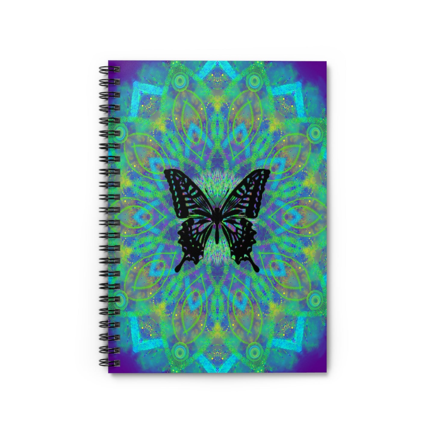 Mystic Butterfly Mandala Spiral Notebook - Ruled Line