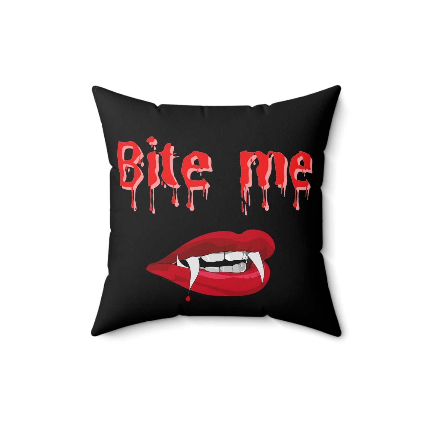 Halloween Bite Me Spun Polyester Square Pillow