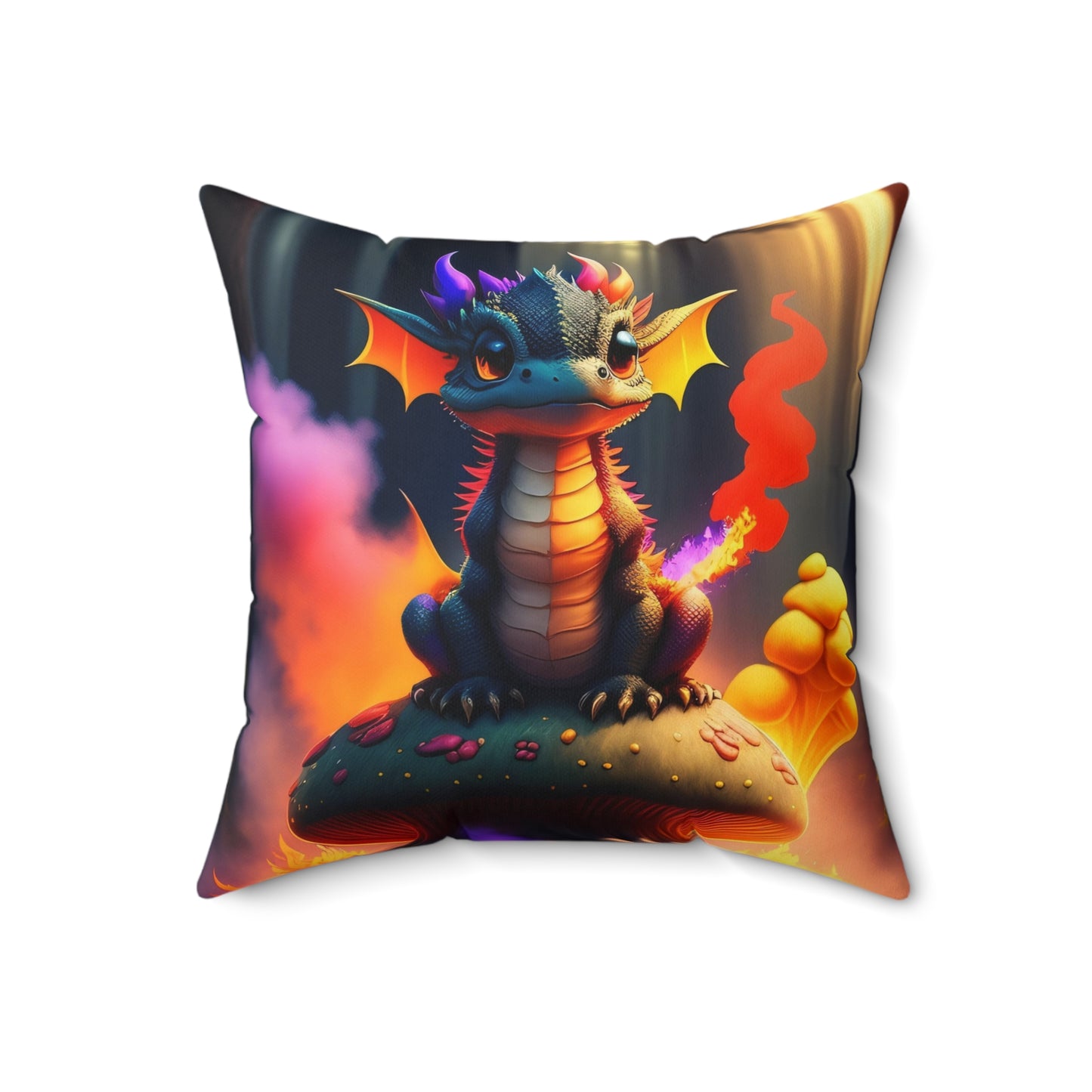 Baby Fire Dragon, Spun Polyester Square Pillow