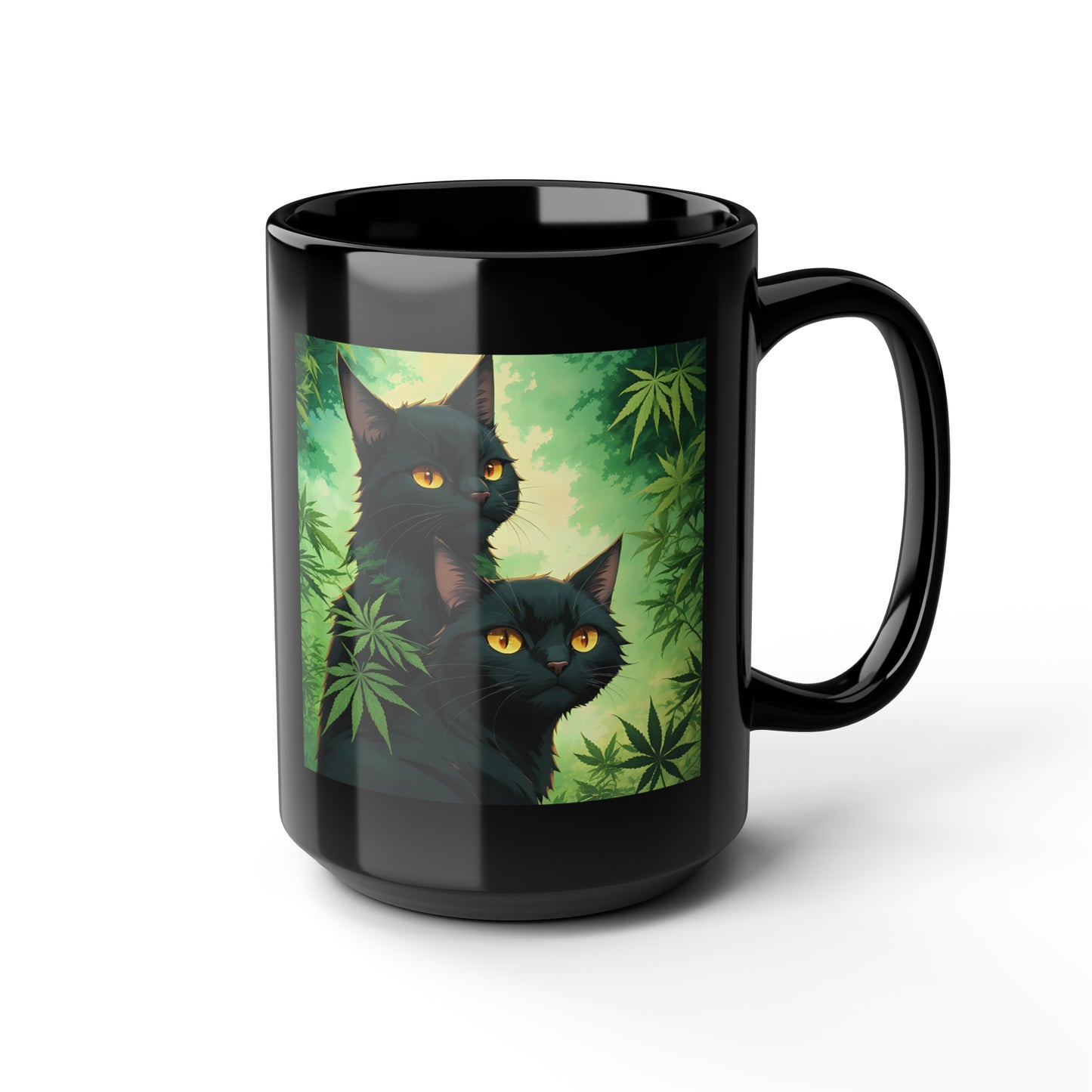 Black Cat, Black Mug, 15oz, 420 Gift