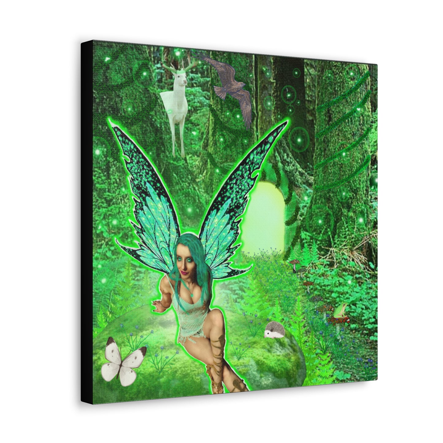 Mystic Forest Fairy Fantasy Art, Canvas Art, Wall Decor, Nature Lover Gift, Original Art, Unique Gift