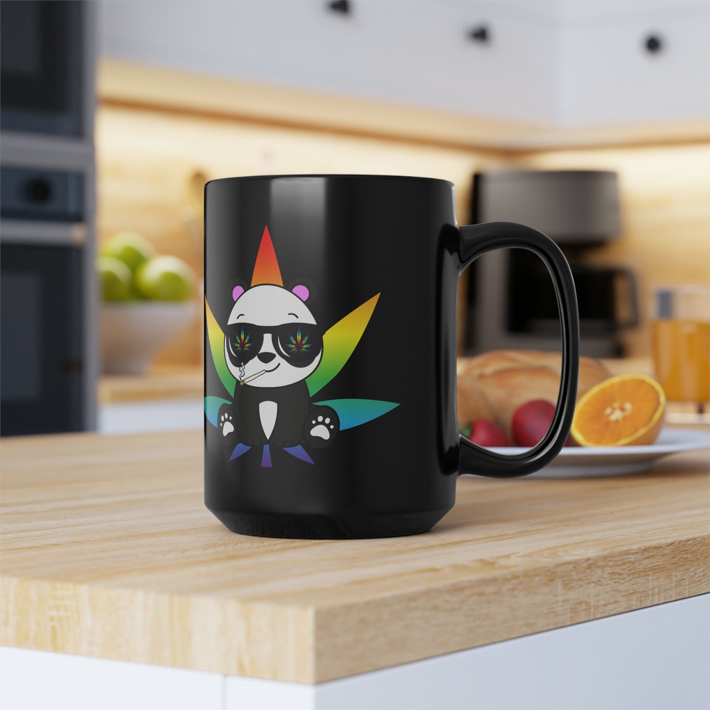 420 Panda, Black Mug, 15oz, 420 Gift