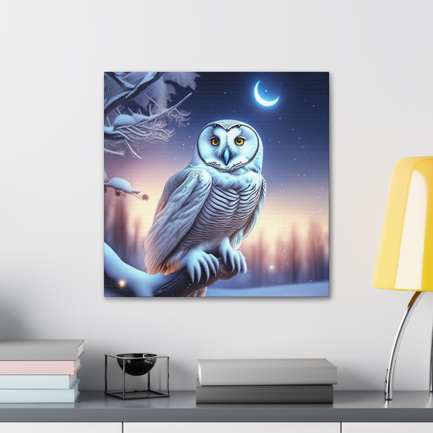 Dreamy Snowy Owl , Canvas Art, Canvas Print, Wall Decor, Original Art, Unique Gifts